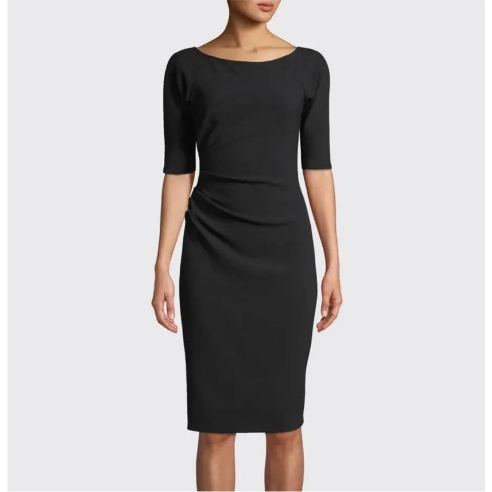 Lela Rose Ruched Stretch Sheath Twill Dress Size 4